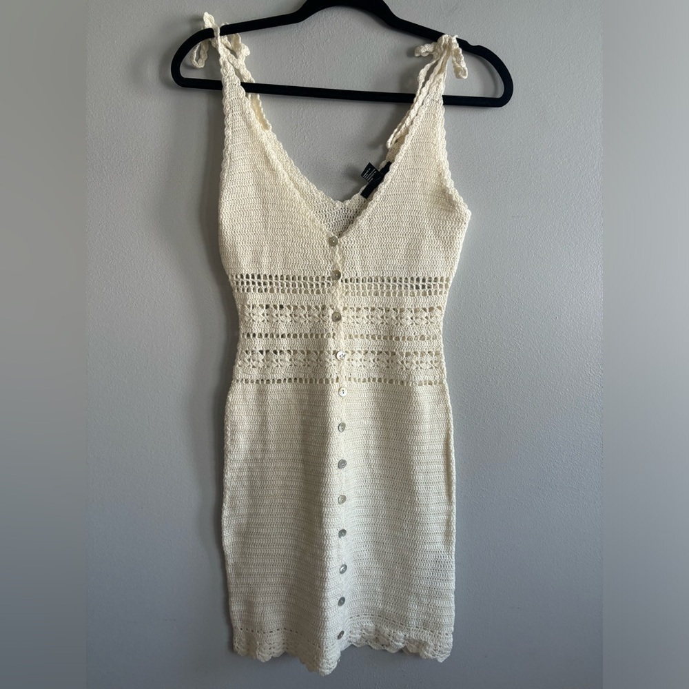 Forever 21 Cream Knit Mini Dress